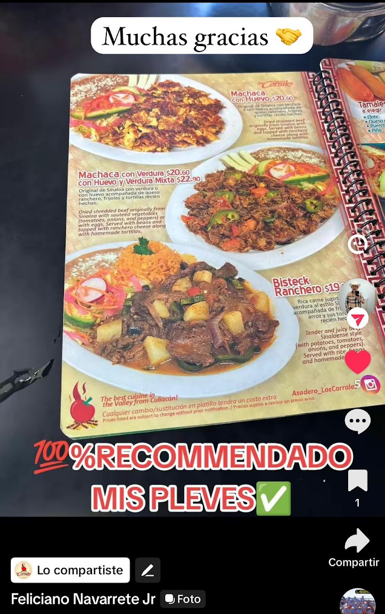 Asadero Los Corrales Menu - Image 1